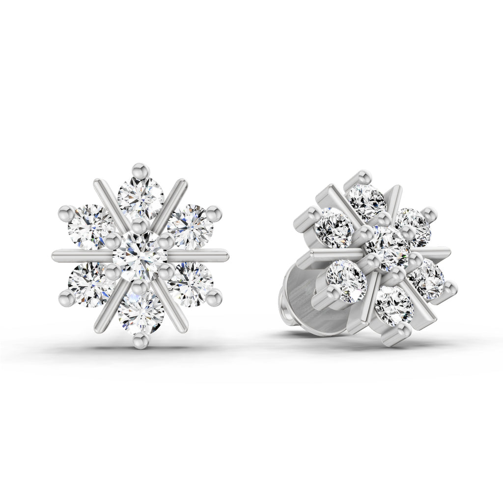 1.02 Ct Earrings 14K - White Gold