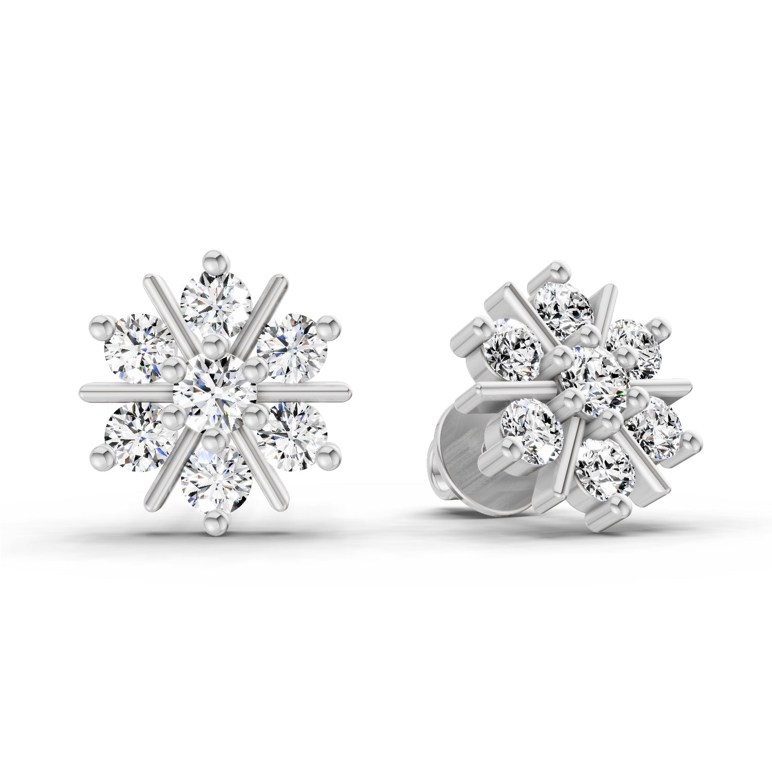 1.02 Ct Earrings 14K - White Gold