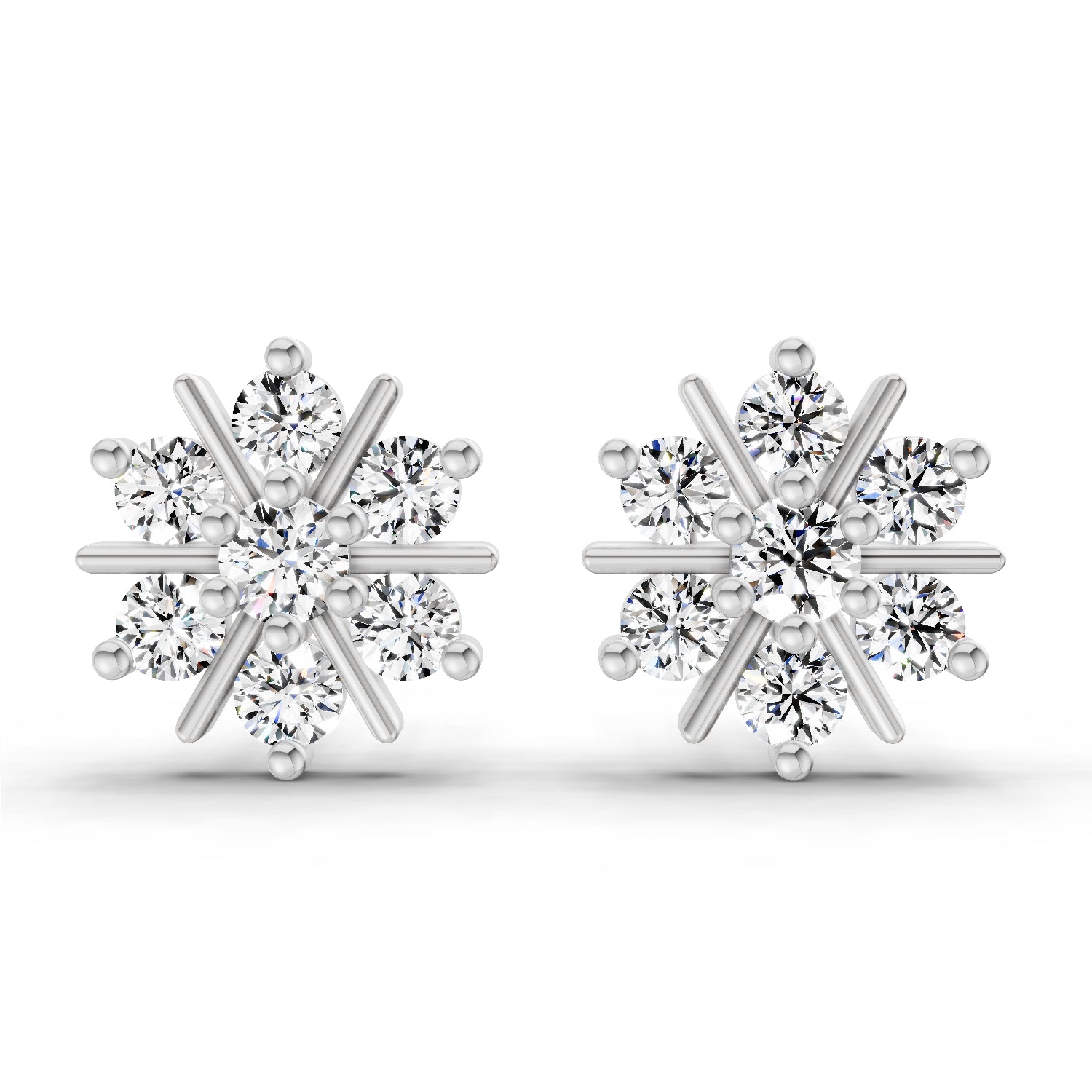 1.02 Ct Earrings 14K - White Gold