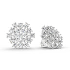 Lab Grown Diamond 1.67 Carat Round Snowflake Stud Earrings 14K - White Gold