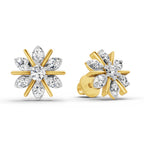 0.94 Carat Round Flower Stud Earrings 14K