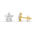 0.55 Carat Floral Stud Earrings 14K