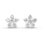 0.55 Carat Floral Stud Earrings 14K