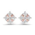 0.35 Carat Round Cluster Stud Earrings 14K - Rose Gold