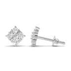 0.35 Carat Round Cluster Stud Earrings 14K - White Gold