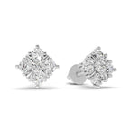 0.35 Carat Round Cluster Stud Earrings 14K - White Gold