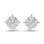 0.35 Carat Round Cluster Stud Earrings 14K - White Gold