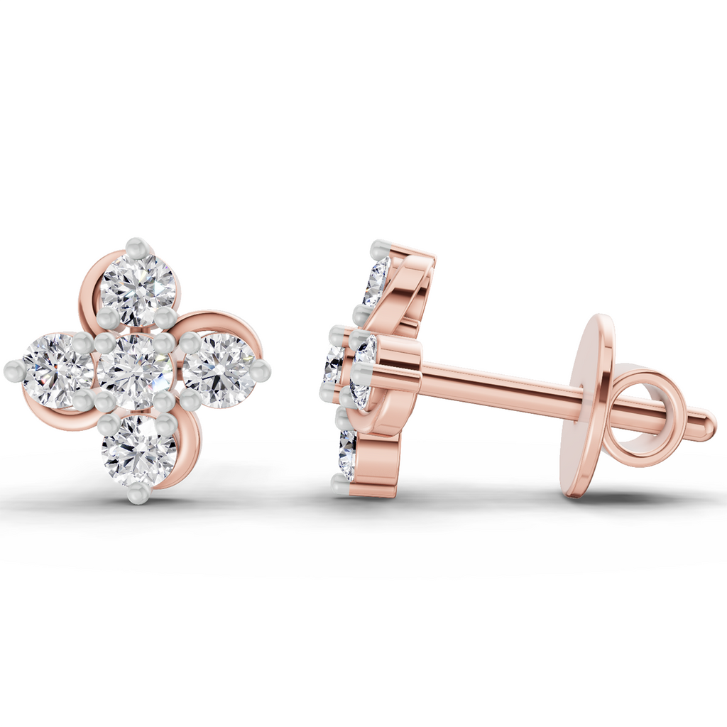 0.35 Carat Diamond Stud Earrings 14K - Rose Gold