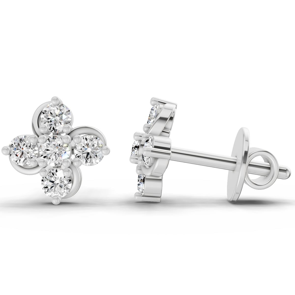 0.35 Carat Diamond Stud Earrings 14K - White Gold