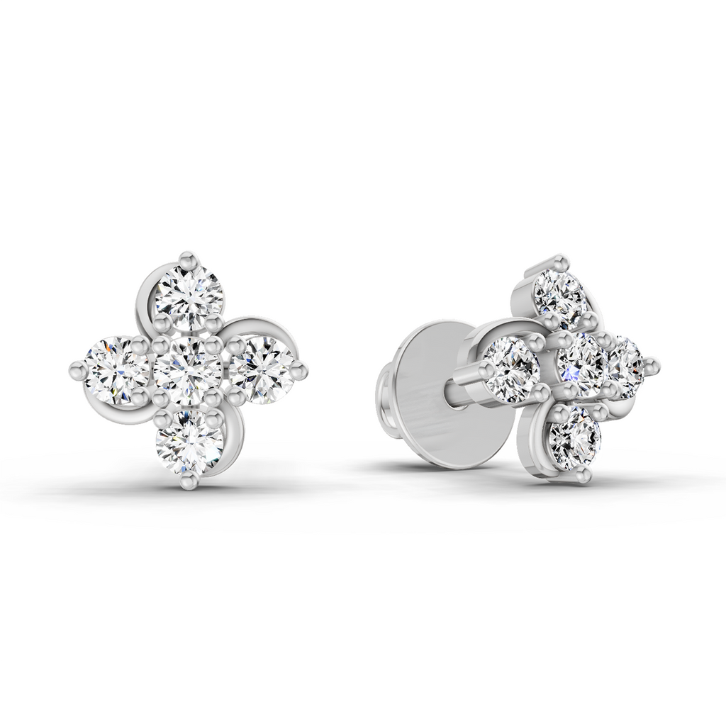 0.35 Carat Diamond Stud Earrings 14K - White Gold