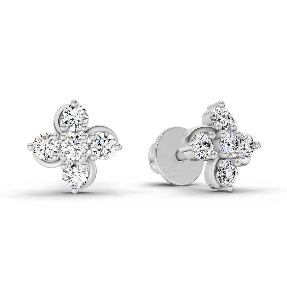 0.35 Carat Diamond Stud Earrings 14K - White Gold