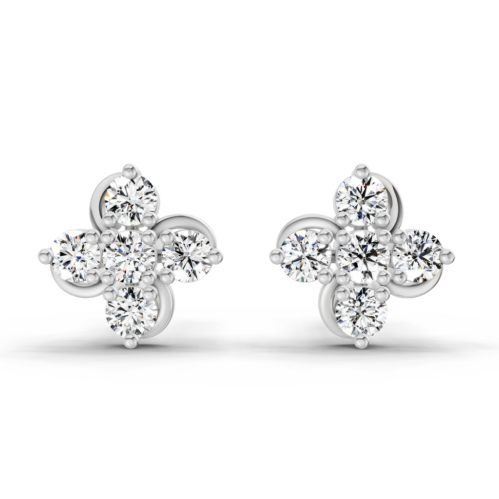 0.35 Carat Diamond Stud Earrings 14K - White Gold