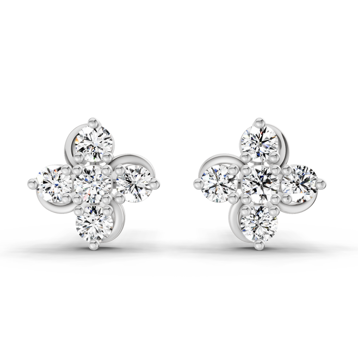 0.35 Carat Diamond Stud Earrings 14K - White Gold