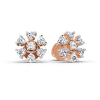 0.70 Carat Round Lily Earrings 14K - Rose Gold