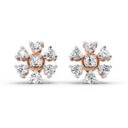 0.70 Carat Round Lily Earrings 14K - Rose Gold