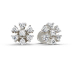 0.70 Carat Round Lily Earrings 14K - White Gold