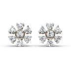 0.70 Carat Round Lily Earrings 14K - White Gold