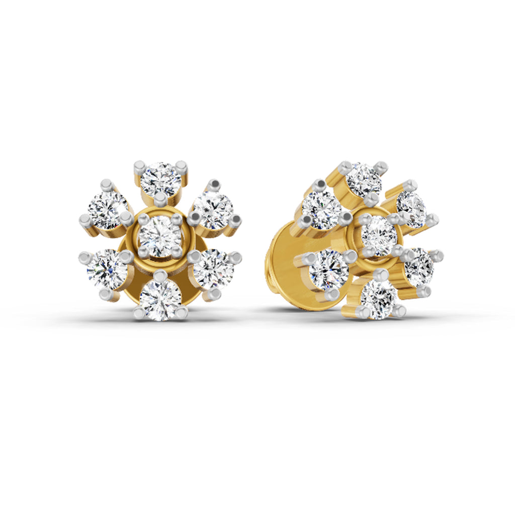 0.70 Carat Round Lily Earrings 14K