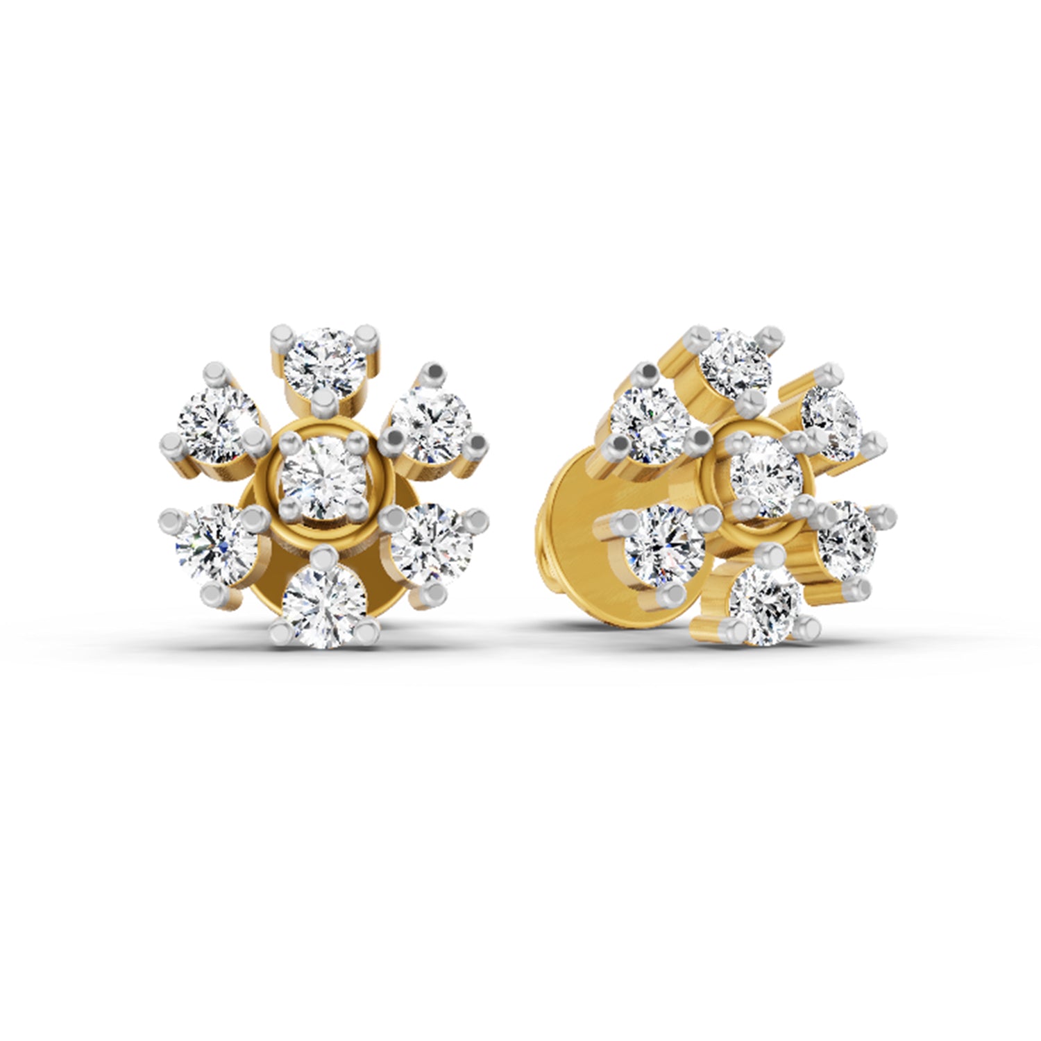 0.70 Carat Round Lily Earrings 14K