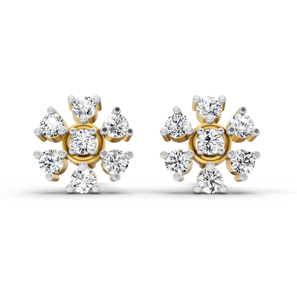 0.70 Carat Round Lily Earrings 14K