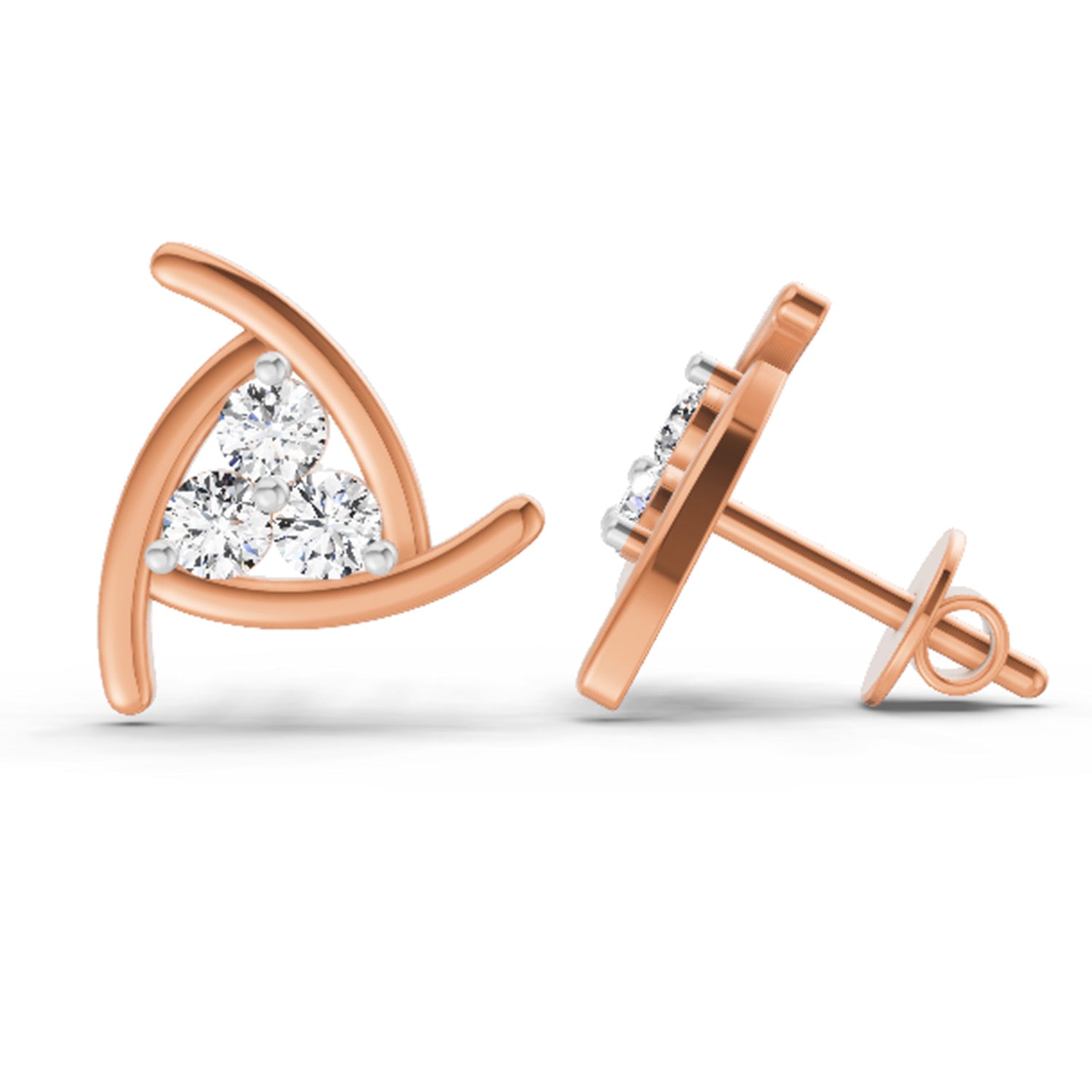 0.35 Carat Round Fashion Stud Earrings 14K - Rose Gold