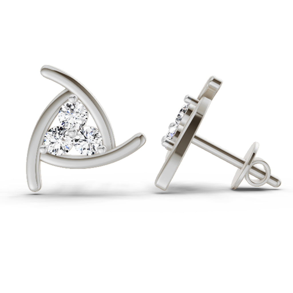 0.35 Carat Round Fashion Stud Earrings 14K - White Gold