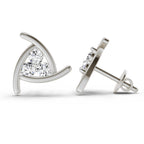 0.35 Carat Round Fashion Stud Earrings 14K - White Gold
