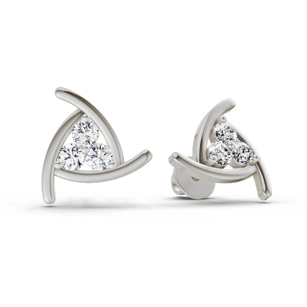 0.35 Carat Round Fashion Stud Earrings 14K - White Gold