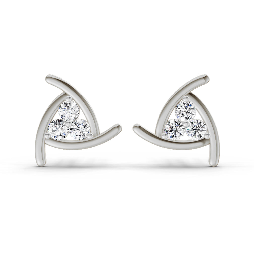 0.35 Carat Round Fashion Stud Earrings 14K - White Gold