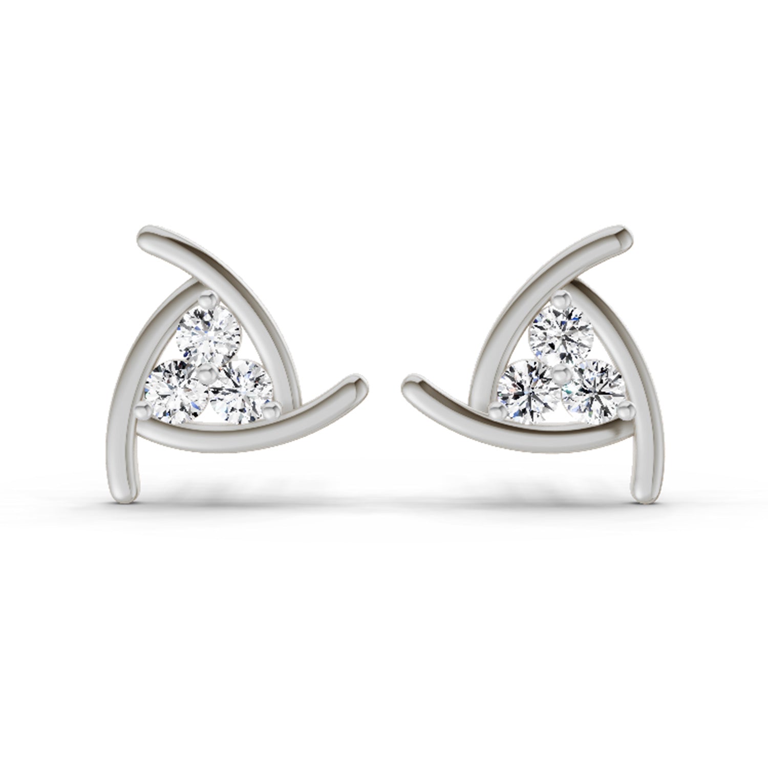 0.35 Carat Round Fashion Stud Earrings 14K - White Gold