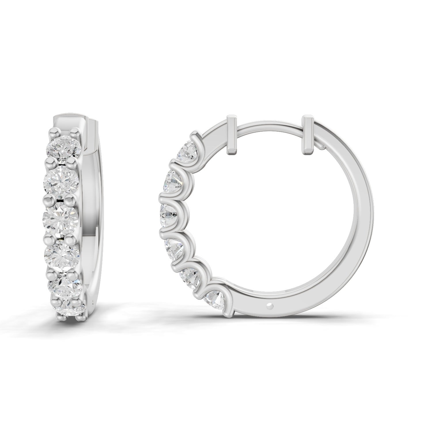 1.5 Carat Eternal Sparkle Hoop Diamond Earrings 14K - White Gold