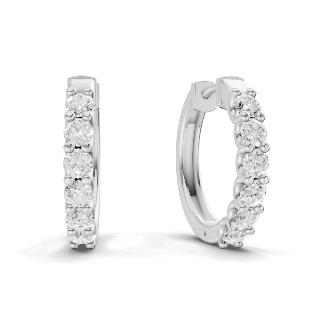 1.5 Carat Eternal Sparkle Hoop Diamond Earrings 14K - White Gold
