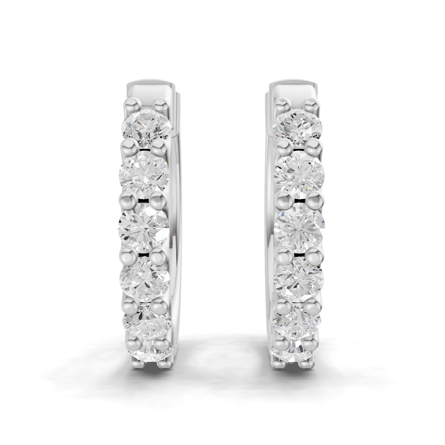1.5 Carat Eternal Sparkle Hoop Diamond Earrings 14K - White Gold