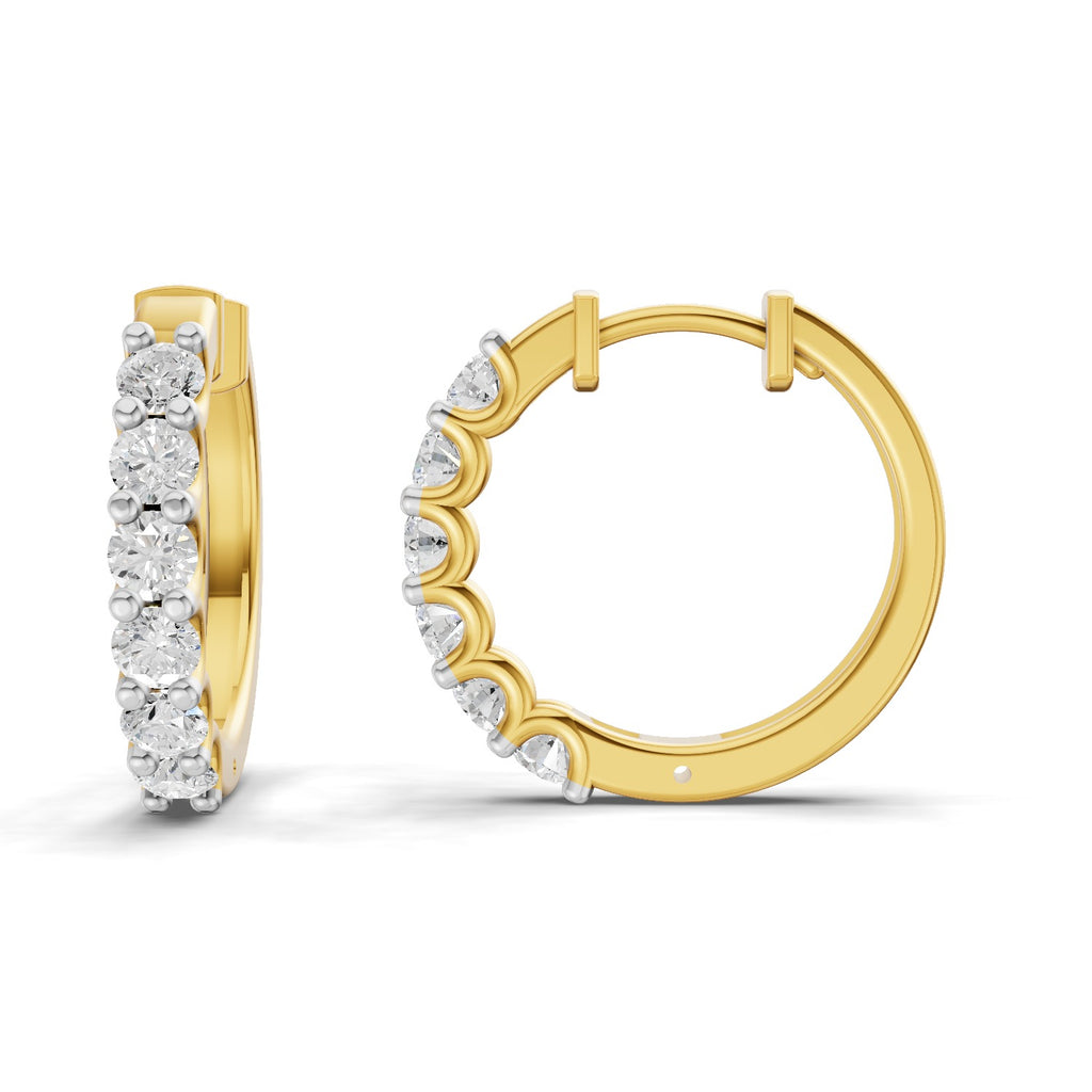 1.5 Carat Eternal Sparkle Hoop Diamond Earrings 14K