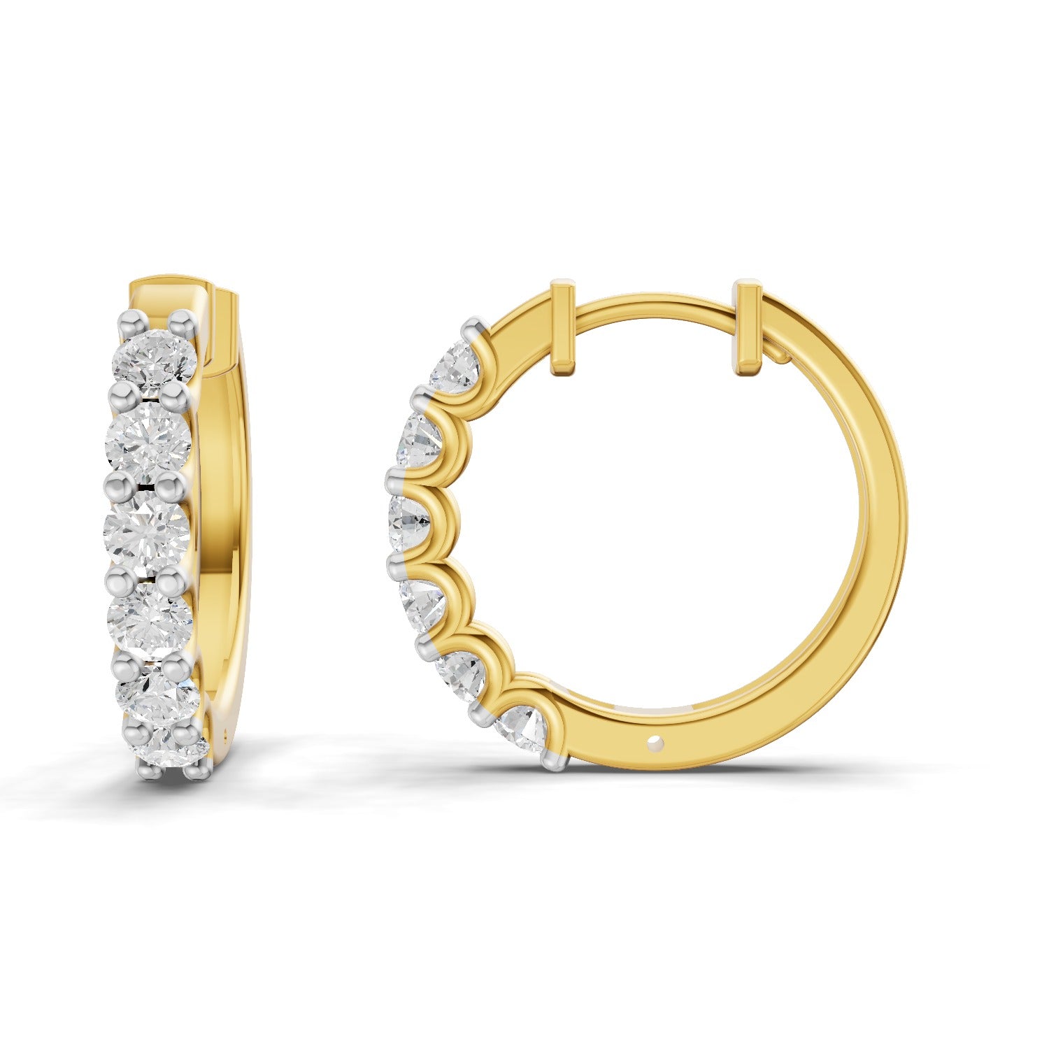 1.5 Carat Eternal Sparkle Hoop Diamond Earrings 14K