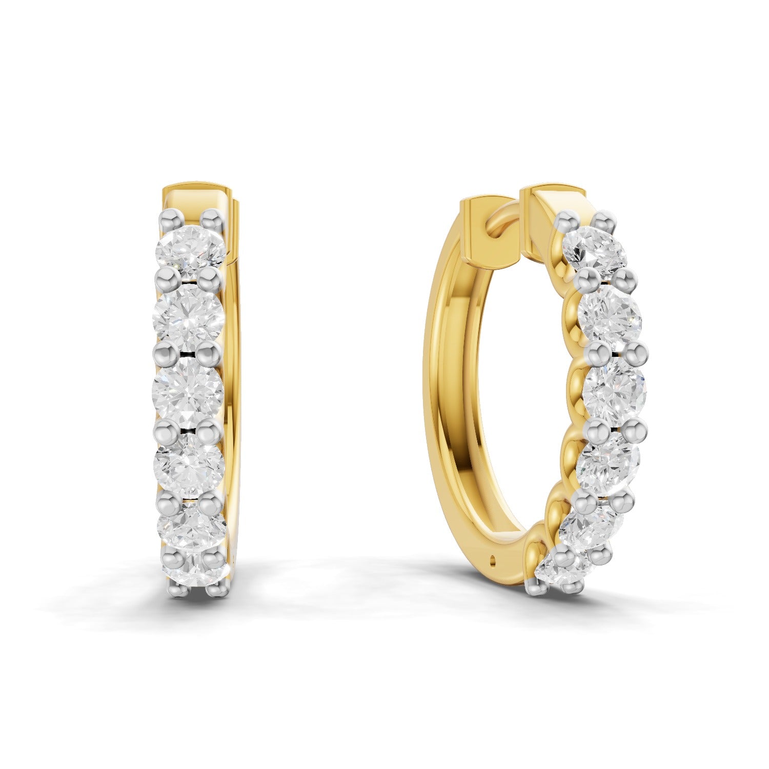 1.5 Carat Eternal Sparkle Hoop Diamond Earrings 14K