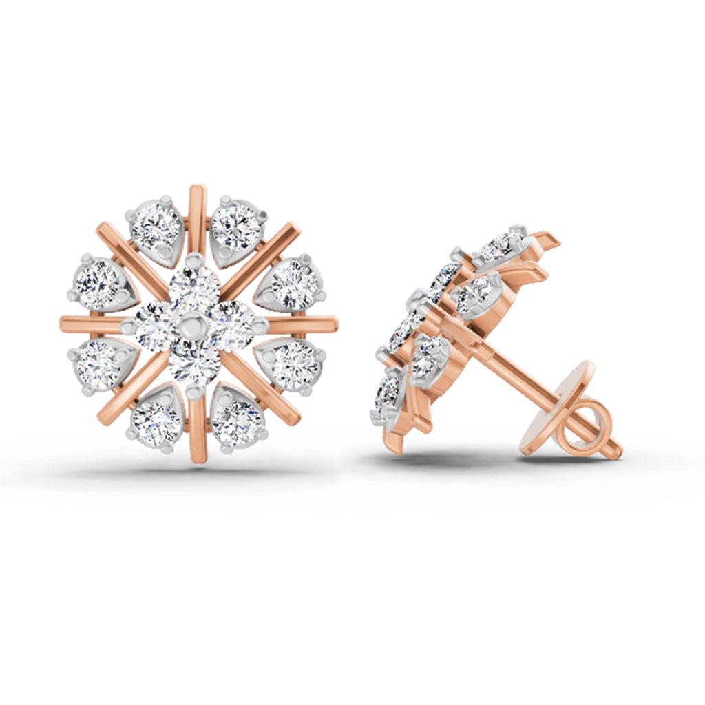 0.87 Carat Teardrop Earrings 14K - Rose Gold