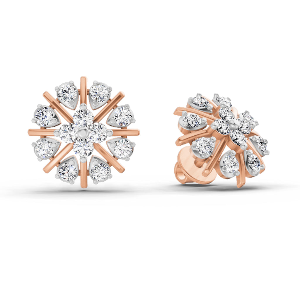 0.87 Carat Teardrop Earrings 14K - Rose Gold