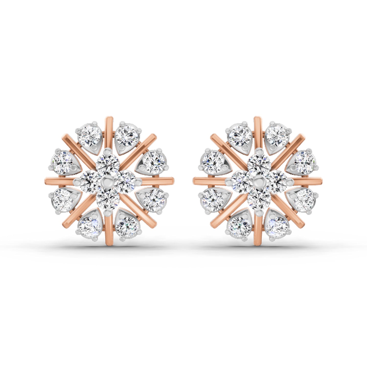 0.87 Carat Teardrop Earrings 14K - Rose Gold