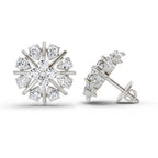 0.87 Carat Teardrop Earrings 14K - White Gold