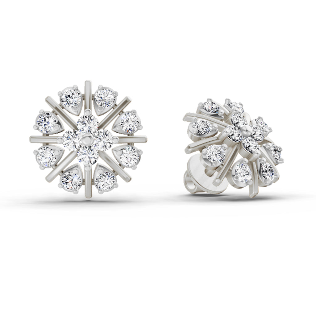 0.87 Carat Teardrop Earrings 14K - White Gold