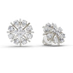 0.87 Carat Teardrop Earrings 14K - White Gold