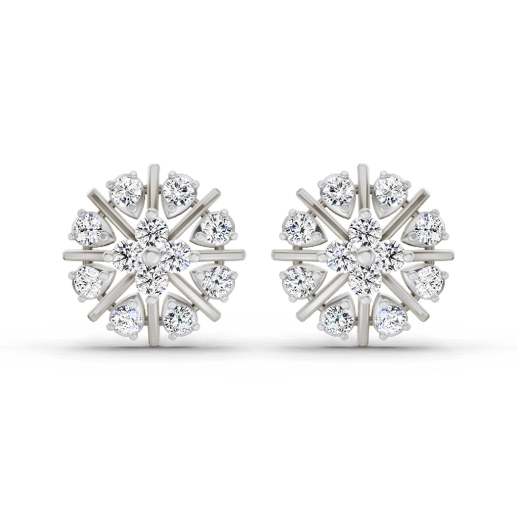 0.87 Carat Teardrop Earrings 14K - White Gold