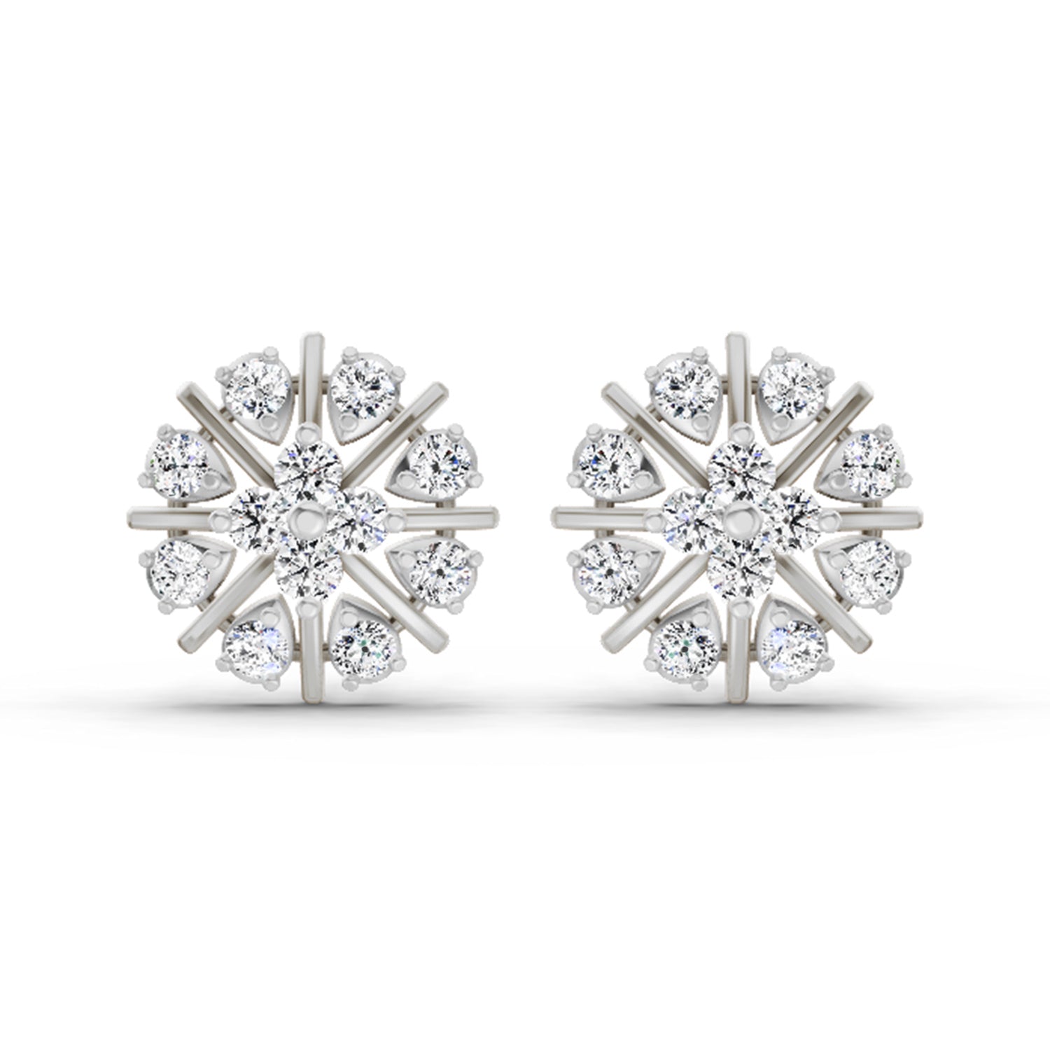 0.87 Carat Teardrop Earrings 14K - White Gold