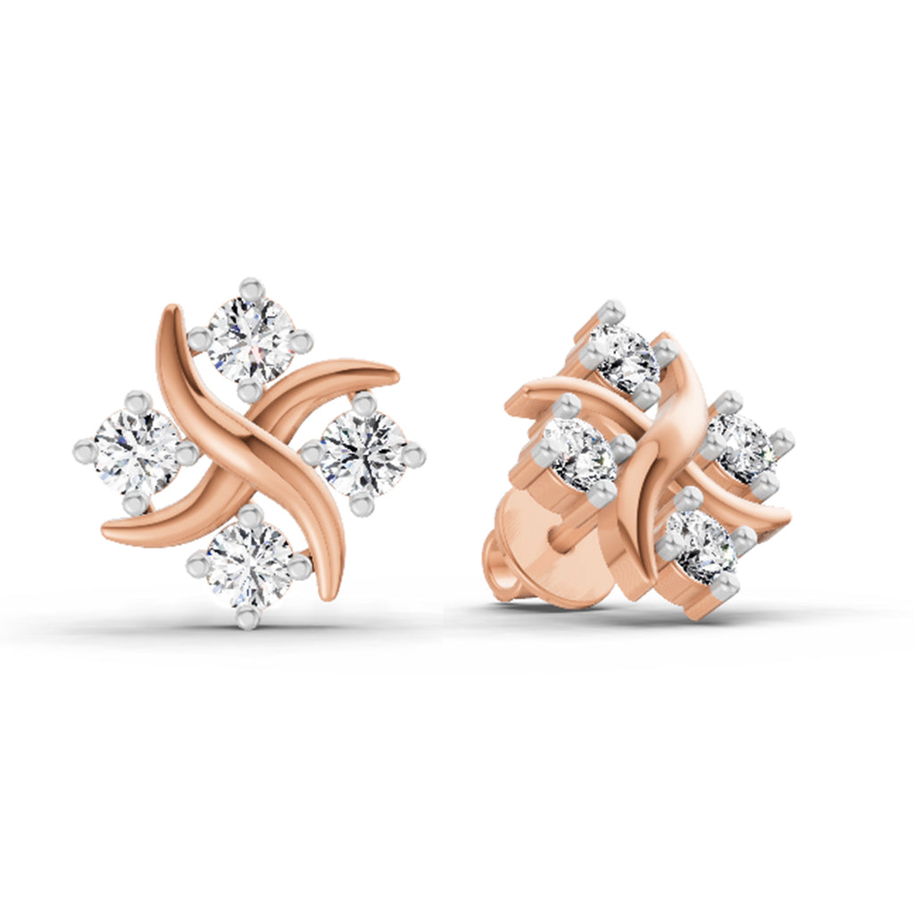 0.85 Carat Round Fashion Earrings 14K - Rose Gold