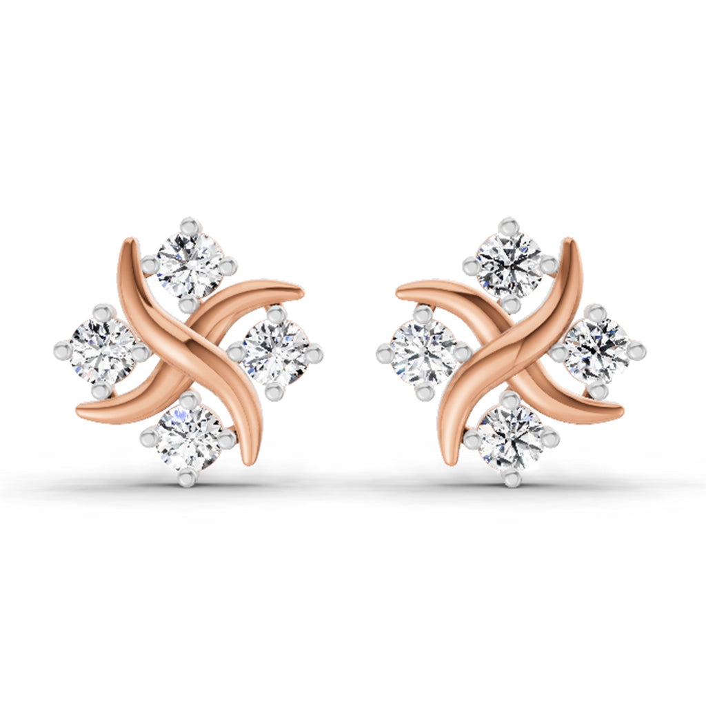 0.85 Carat Round Fashion Earrings 14K - Rose Gold