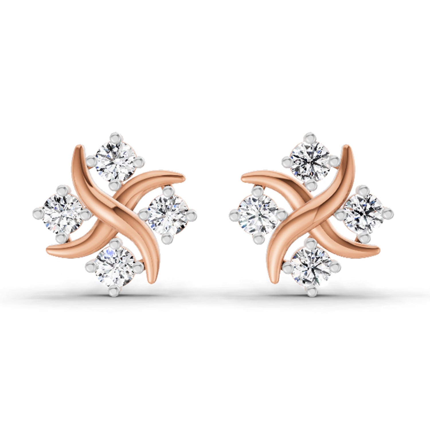 0.85 Carat Round Fashion Earrings 14K - Rose Gold