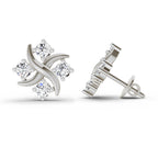 0.85 Carat Round Fashion Earrings 14K - White Gold