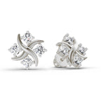0.85 Carat Round Fashion Earrings 14K - White Gold