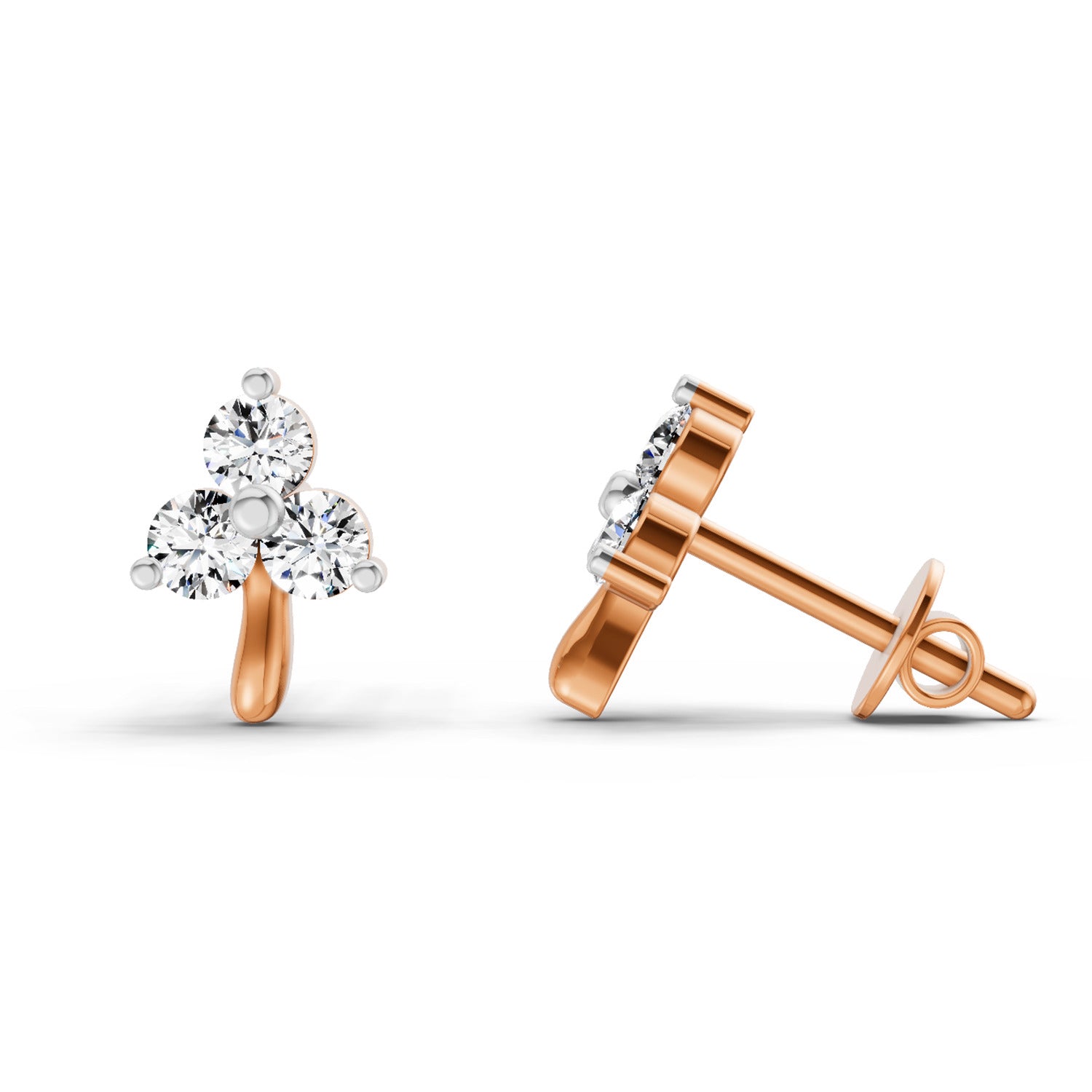 0.35 Ct Earrings 14K - Rose Gold